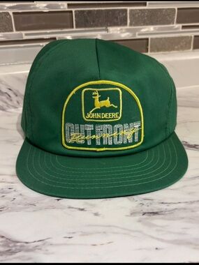 Vintage John Deere hat snap back mesh trucker hat Victory Caps made in Canada
